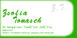 zsofia tomasch business card